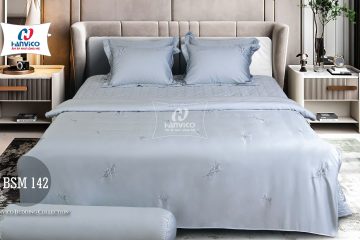 Bộ ga phủ thêu Blue Sky – BSM142 hanvico